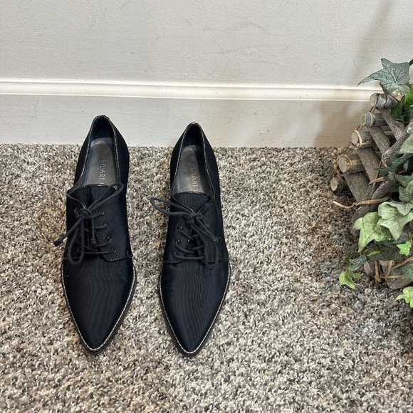 Stuart Weitzman Shoes - Stuart Weitzman Shoes Pumps Heels Black Lace Up Spain Size 7 M Pointed Toe